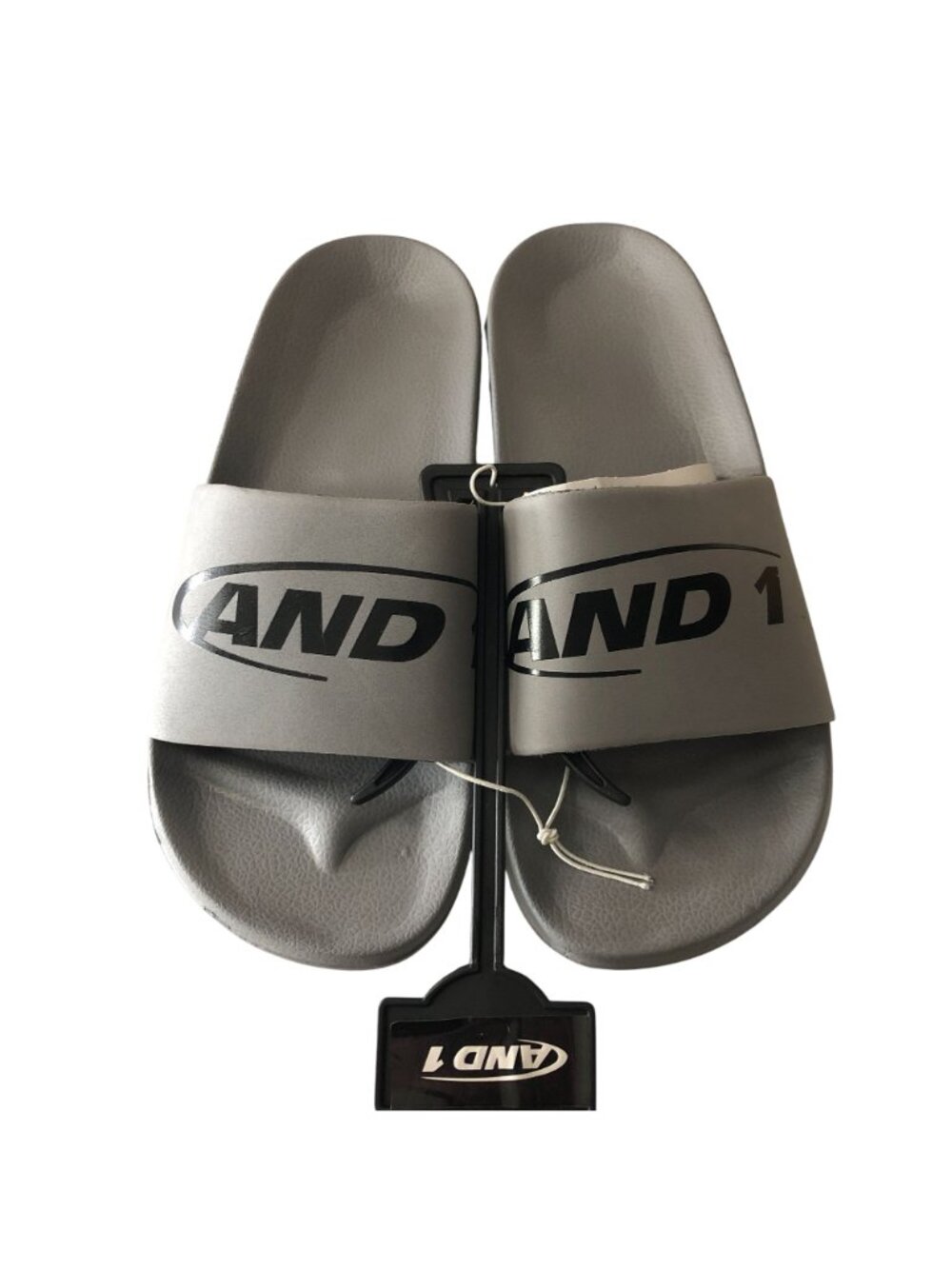And1 Slide Sandals Rubber Logo Gray Mens Size 13 - Picture 2 of 4